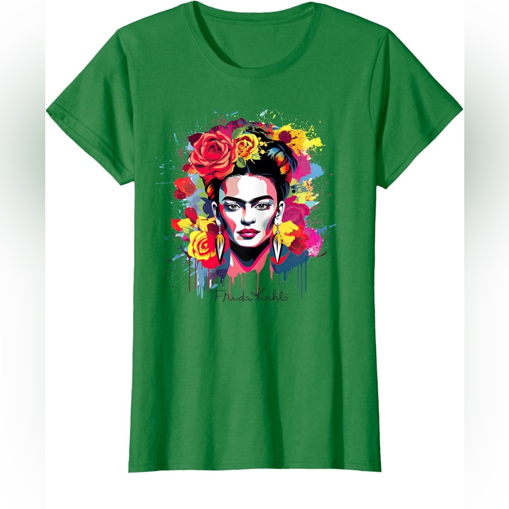 Artsy GREEN Frida Kahlo T-Shirt| XS - 3X NEW